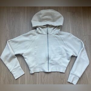 Lululemon Scuba Full-Zip Cropped Hoodie Color Bone // Size 10